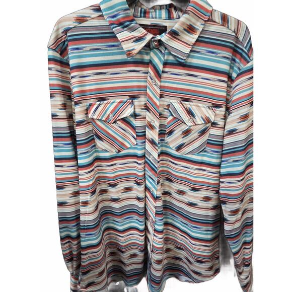 NEW ROCK & ROLL DENIM men's aztec shirt jacket in multi